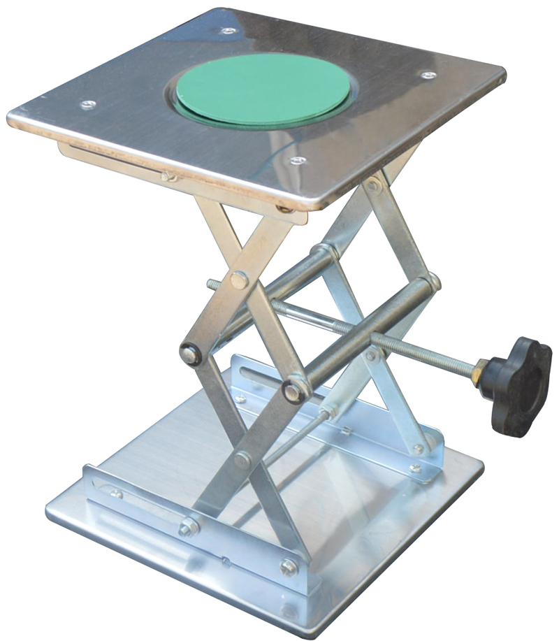 Lab Jack Stand 4×4" Lab Laboratory Scissor Jack, Stainless Steel Laboratory Support Jack Platform Lab Lift Stand Table Lifting Platform Expandable Lift Height Range From 45 158mm