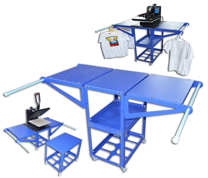 Screen Printing & Heat Press Machine Station Materials Rack Work Table